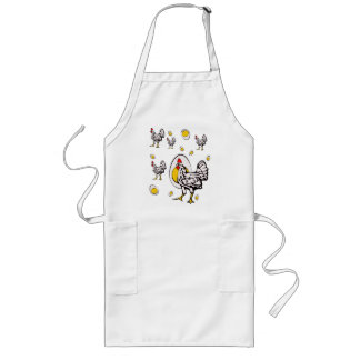 Retro Chickens Long Apron