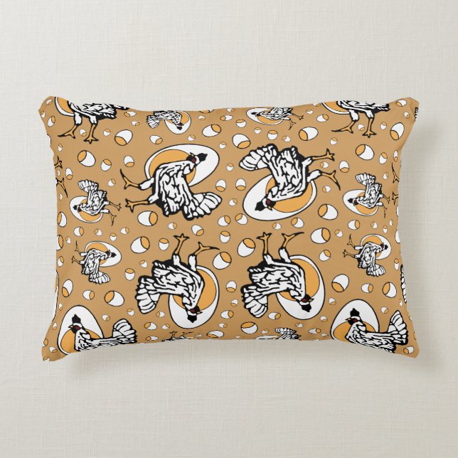 Retro Chickens Pillow (Front)