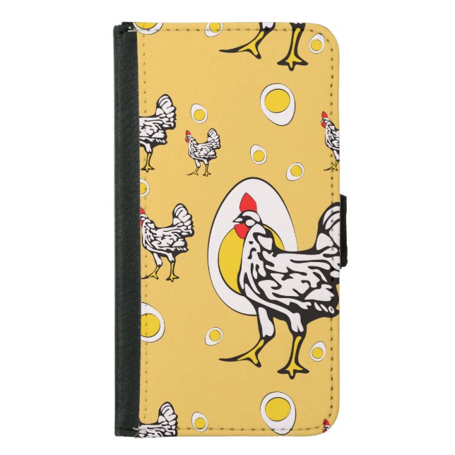 Retro Chickens Samsung Galaxy Wallet Case (Front)