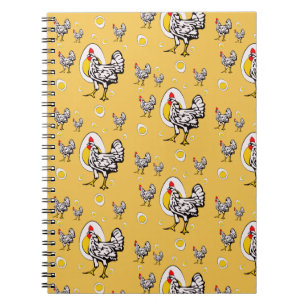 Retro Chickens Spiral Photo Notebook
