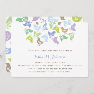 Retro Chicks Boy Baby Shower Party Invitation