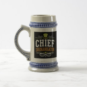 Retro Chief Shenanigator Lucky Leprechaun Hat  Beer Stein