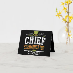 Retro Chief Shenanigator Lucky Leprechaun Hat Card