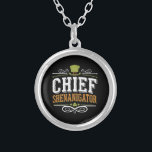 Retro Chief Shenanigator Lucky Leprechaun Hat  Silver Plated Necklace<br><div class="desc">Retro Chief Shenanigator Lucky Leprechaun Hat St Patrick Day</div>