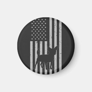 Retro Chihuahua American Flag Dog Dad Dog Mom Magnet