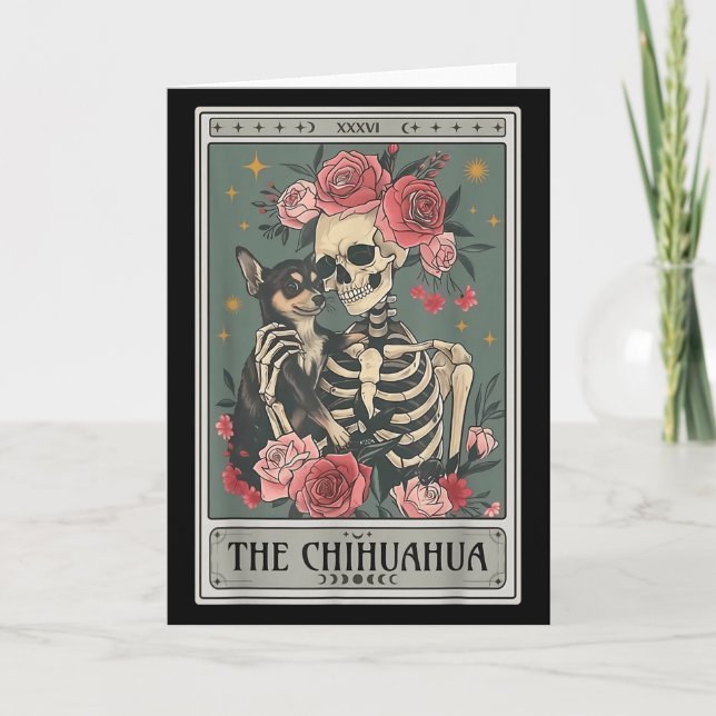 Retro Chihuahua Dog Lover The Moon Halloween , Wom Card (Front)