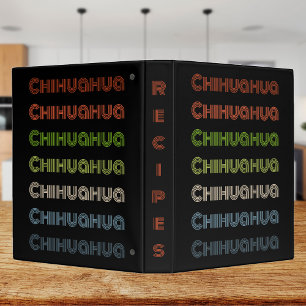 Retro Chihuahua Pattern Recipe 3 Ring Binder