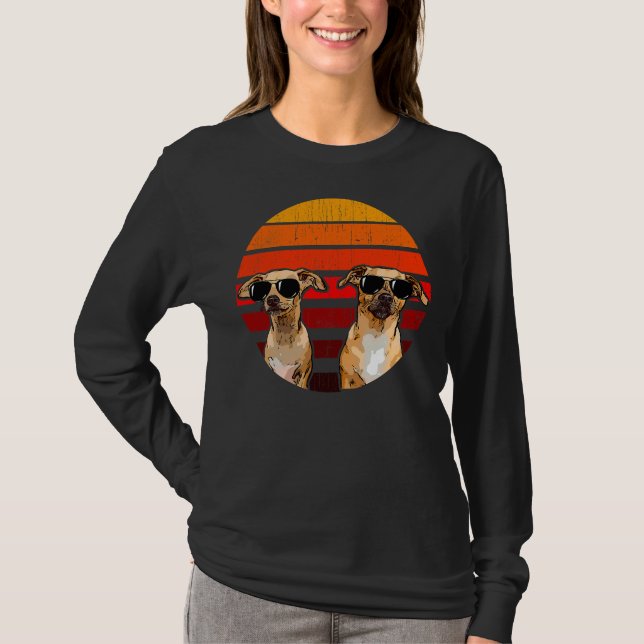 Retro Chihuahua Wearing Sunglasses Dog T-Shirt (Front)