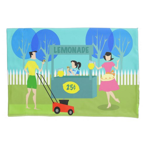 Retro Childrens Lemonade Stand Pillowcase