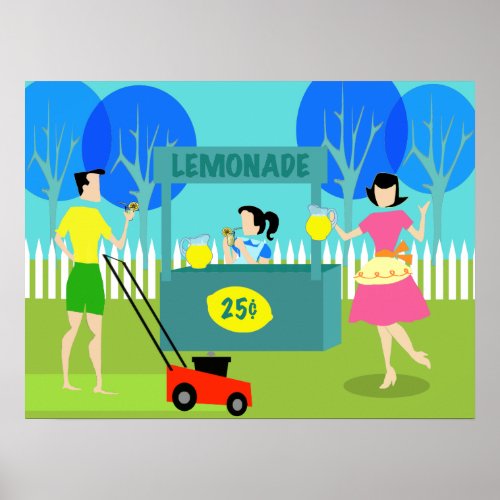 Retro Childrens Lemonade Stand Poster