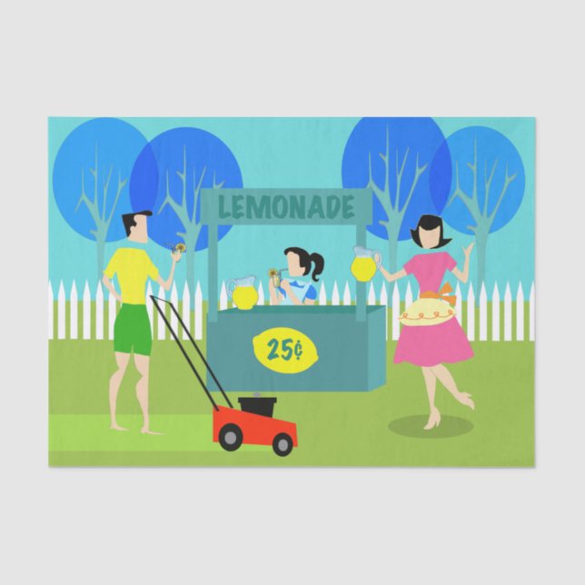 Retro Children's Lemonade Stand Tissue Paper (Front)