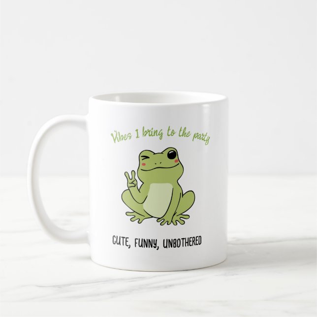 Retro Chill Frog Customizable Personality Vibe Mug (Left)