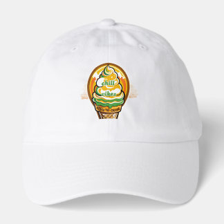 Retro Chill Vibes Ice Cream Sticker - Summer Sunbu Hat
