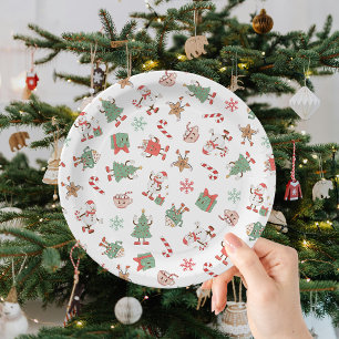 Retro Chillin' With My Snowmies Christmas Paper Plates