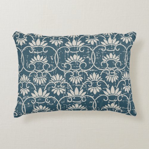 Retro China Spiral Floral Antique Accent Pillow