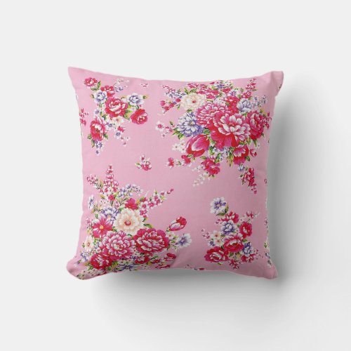 Retro Chinese Hakka Traditional Floral Pattern Throw Pillow