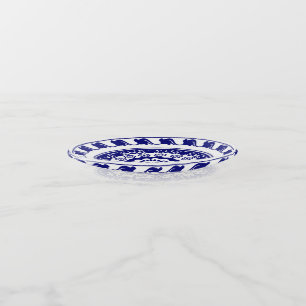 Retro Chinoiserie Blue and White Pattern Trinket Tray