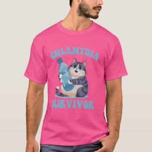 Retro Chlamydia Survivor Funny Cat Meme Sarcastic T-Shirt
