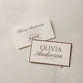 Retro Chocolate Brown Luxury Vintage Old Money  Business Card