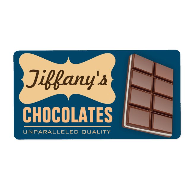 Retro | Chocolate Shop | Handmade Chocolates Label (Front)