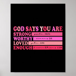 Retro Christian Bible Verse Valentines Day God Say Poster