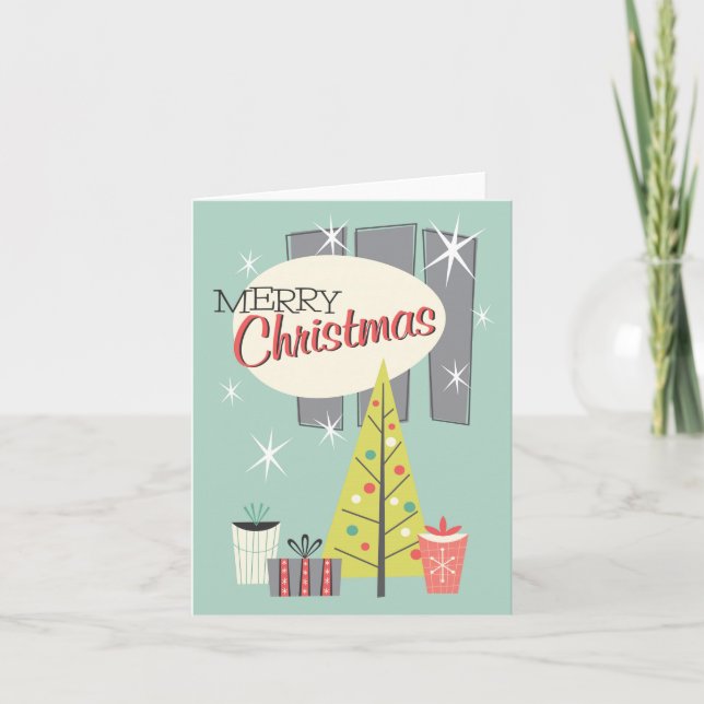 Retro Christmas 1958 Greeting Card -Personalize (Front)