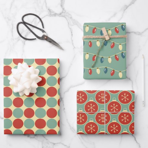 Retro Christmas 60s Vintage Wrapping Papper Wrapping Paper Sheets