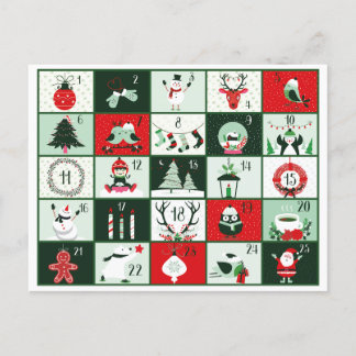 RETRO CHRISTMAS ADVENT 2023 HOLIDAY POSTCARD