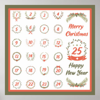 RETRO CHRISTMAS ADVENT CALENDAR 2023 POSTER