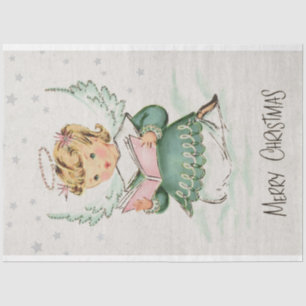 Retro Christmas Angel Decoupage Tissue Paper