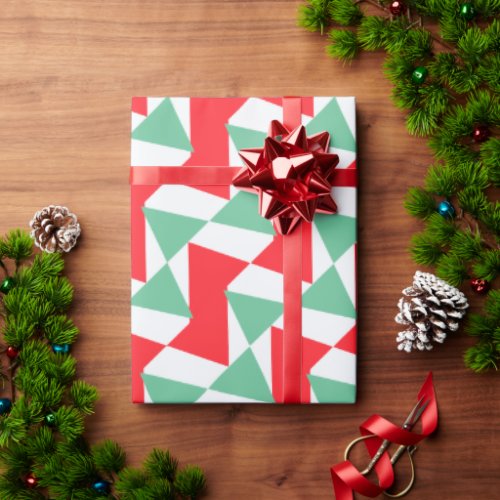 Retro Christmas Aqua and Red Wrapping Paper