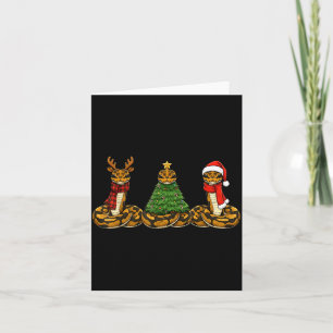 Retro Christmas Ball Python Snake Santa Reindeer  Card