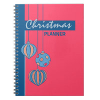 Retro Christmas Balls red Planner Notebook