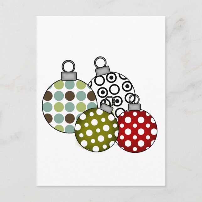 Retro Christmas Balls T-shirts and Gifts Holiday Postcard (Front)