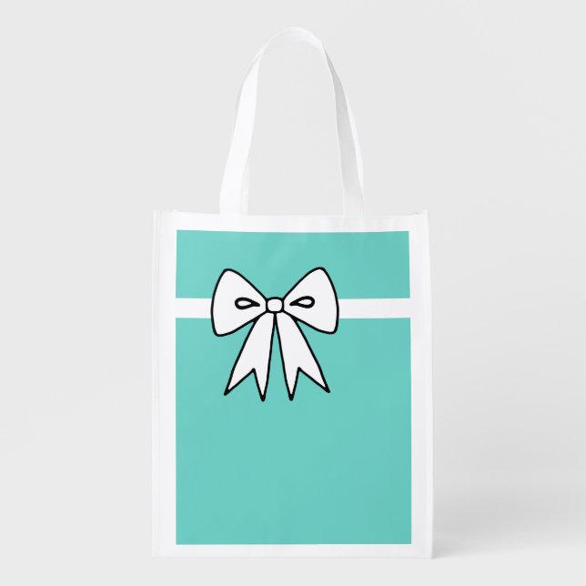  Retro Christmas Bow Aqua Bag (Front)