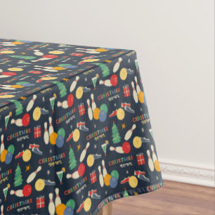 Retro Christmas Bowling Pattern Tablecloth