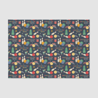 Retro Christmas Bowling Pattern Tissue Paper
