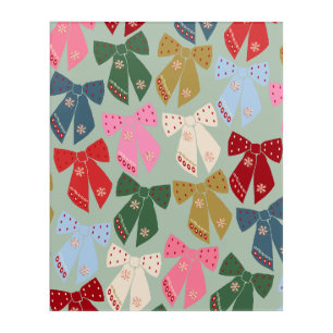 Retro Christmas Bows Coquette Acrylic Print