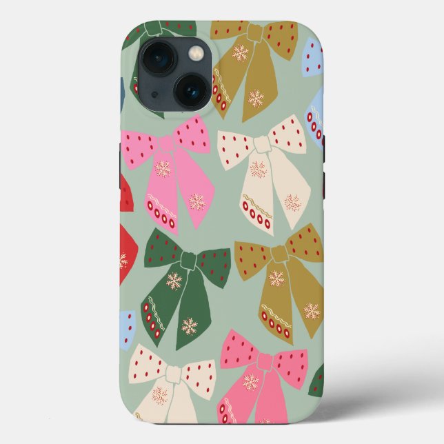Retro Christmas Bows Coquette Case-Mate iPhone Case (Back)