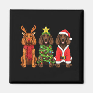 Retro Christmas Boykin Spaniel Santa Reindeer Dog  Magnet