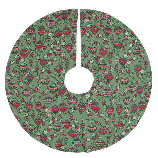 Retro Christmas Brushed Polyester Tree Skirt