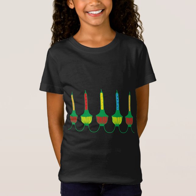 Retro Christmas Bubble Lights Gift T-Shirt (Front)