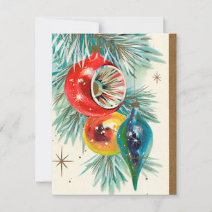 Retro Christmas bulb add message card
