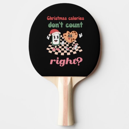 Retro Christmas calories  Ping Pong Paddle