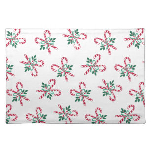 retro christmas candy cane cloth placemat