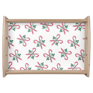 retro christmas candy cane serving tray