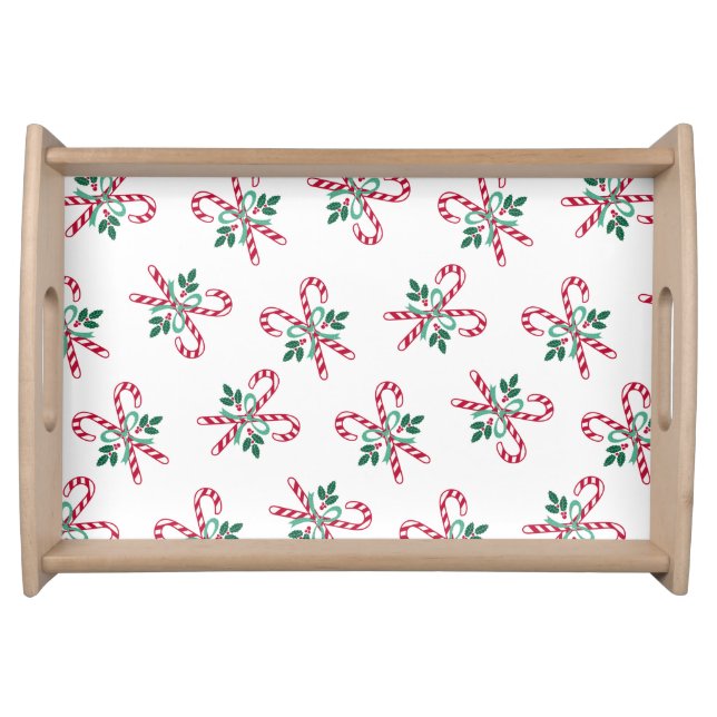 retro christmas candy cane serving tray (Front)