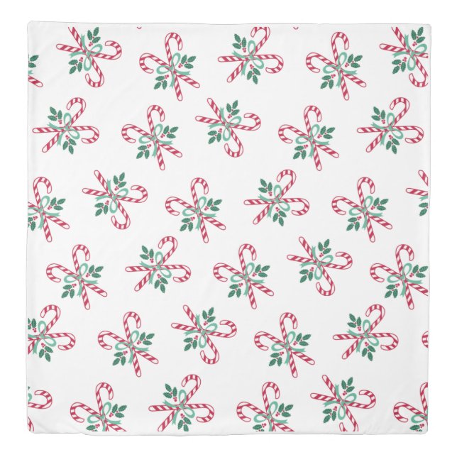 retro Christmas candy canes Duvet Cover (Front)