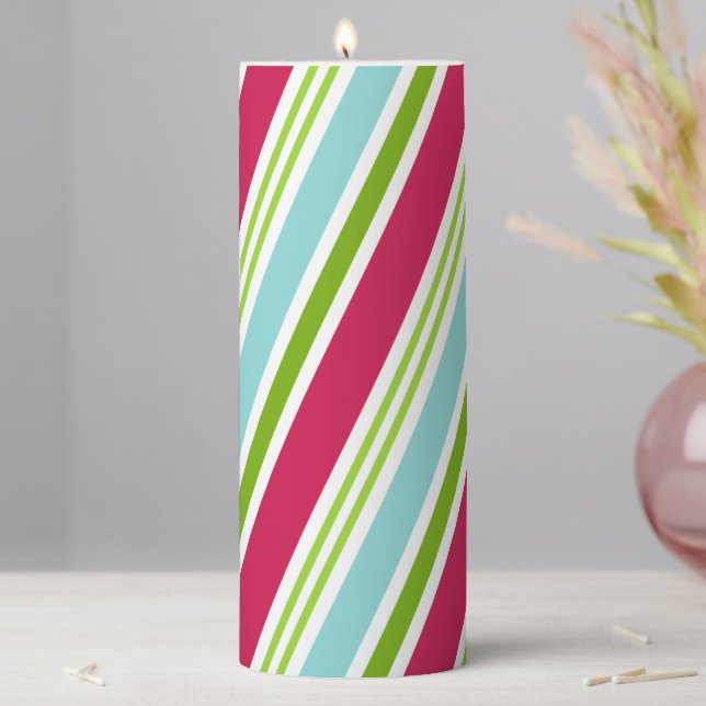 Retro Christmas Candy Stripes Candle (In Situ)
