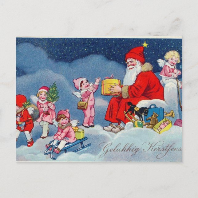 Retro Christmas Card: Classic Design for Nostalgia Holiday Postcard (Front)